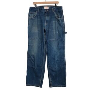 FILSON Double Knee Carpenter Jeans Men's 38x34 Blue Denim Straight Leg 10130